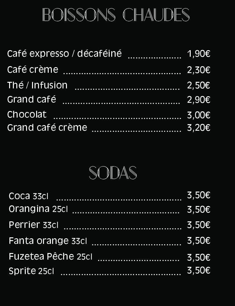 Boissons chaudes Restaurant L'exception - Brasserie